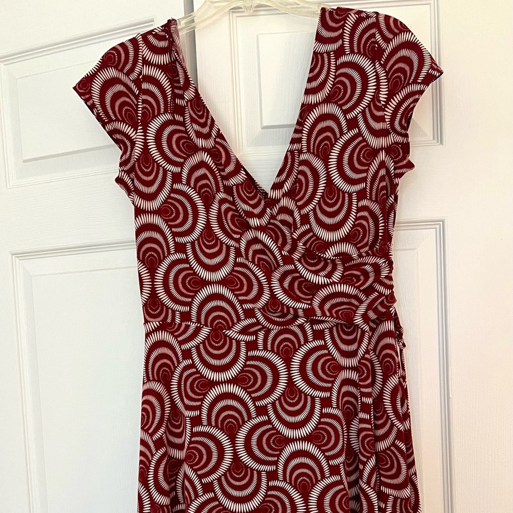 Red print dress - perfect for office or event